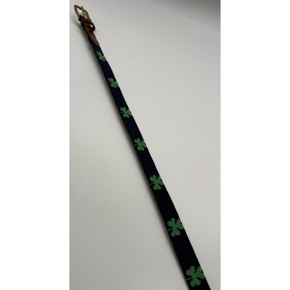 Smathers & Branson Needlepoint Handcrafted Belt New  Irish Shamrock Size L Kids - Picture 3 of 12